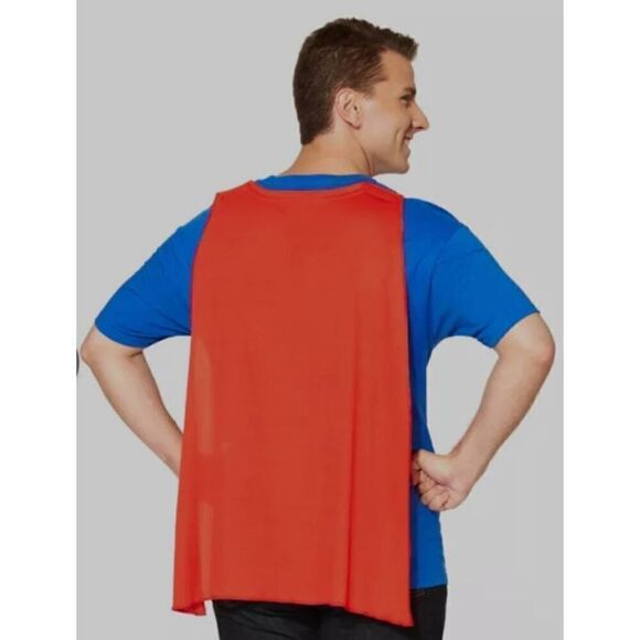 The officially licensed Superman Caped mens T-Shirt is a red, blue and yellow 10 - Picture 2 of 8